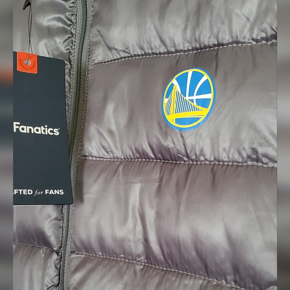 Fanatics Golden State Warriors Gray Polyester Puffer Jacket (New) - Picture 2 of 5